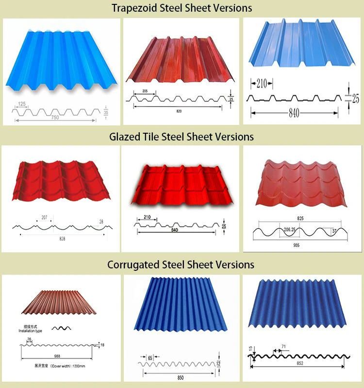 Water Proof PPGL Prepainted Corrugated Steel Sheet type